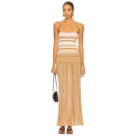 Faithfull the Brand Dresses & Skirts - FAITHFULL THE BRAND Esenia Knit Dress in Puce Sepia Stripe Small New Womens Maxi